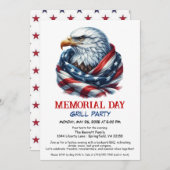 Memorial Day BBQ-feest | patriottische grill Kaart (Voorkant / Achterkant)