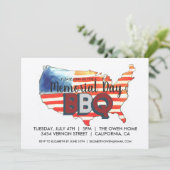 Memorial Day BBQ-feestuitnodiging Kaart (Staand voorkant)