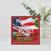 Memorial Day BBQ Grill Picnic Hamburger Hotdog Kaart (Staand voorkant)