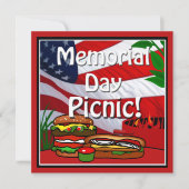 Memorial Day BBQ Grill Picnic Hamburger Hotdog Kaart (Voorkant)