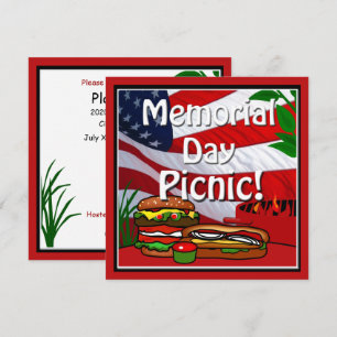 Memorial Day BBQ Grill Picnic Hamburger Hotdog Kaart