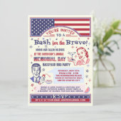 Memorial Day BBQ Party | Retro Patriotic Summer Kaart (Staand voorkant)