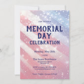 Memorial Day BBQ Party Rood Wit Blauw Patriottisch Kaart (Voorkant)