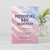 Memorial Day BBQ Party Rood Wit Blauw Patriottisch Kaart (Staand voorkant)