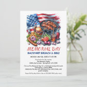 Memorial Day BBQ | Patriottische achtertuin Cookou Kaart (Staand voorkant)