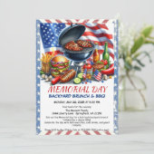 Memorial Day BBQ | Patriottische achtertuin Cookou Kaart (Staand voorkant)