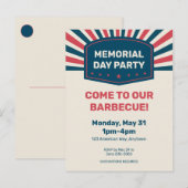 Memorial Day BBQ | Uitnodiging voor Briefkaart (Voorkant / Achterkant)