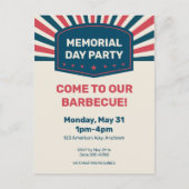 Memorial Day BBQ | Uitnodiging voor Briefkaart (Voorkant)