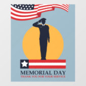 Memorial Day /Bedankt voor je service Raamsticker (Vel)