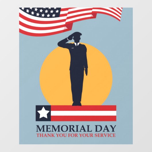 Memorial Day /Bedankt voor je service Raamsticker (Vel)