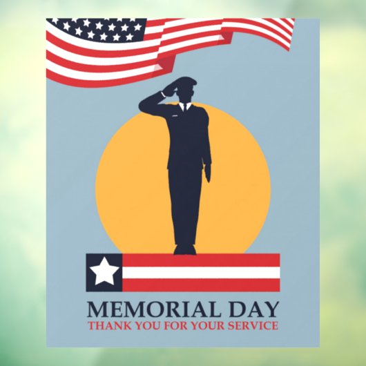 Memorial Day /Bedankt voor je service Raamsticker (Vel 3)