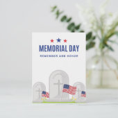Memorial Day begraafplaats scène met vlaggen Briefkaart (Staand voorkant)