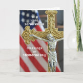 Memorial Day Blessors to Serviceman with Cross Kaart (Voorkant)