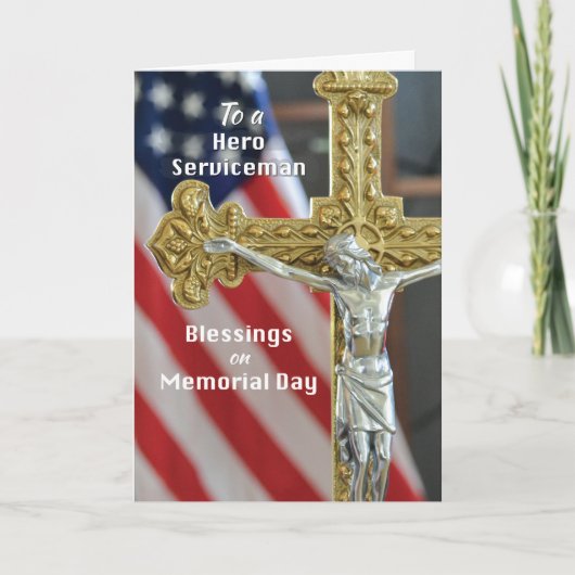 Memorial Day Blessors to Serviceman with Cross Kaart (Voorkant)