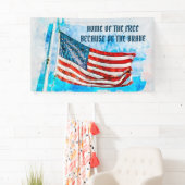 Memorial Day Blue Waterverf America Flag Spandoek (Insitu)