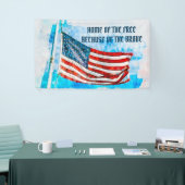Memorial Day Blue Waterverf America Flag Spandoek (Beurs)
