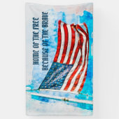 Memorial Day Blue Waterverf America Flag Spandoek (Verticaal)