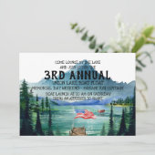 Memorial Day Boat Float | Lakeside Partij Kaart (Staand voorkant)