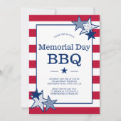 Memorial Day Bold Stars en Stripes Patriotic BBQ Kaart (Voorkant)