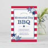 Memorial Day Bold Stars en Stripes Patriotic BBQ Kaart (Staand voorkant)