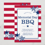 Memorial Day Bold Stars en Stripes Patriotic BBQ Kaart (Voorkant / Achterkant)