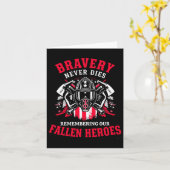 Memorial Day Brandweerman Heren Lange Mouwen Kaart (Gele Bloem)