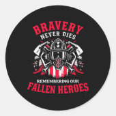 Memorial Day Brandweerman Mannen met lange mouwen Ronde Sticker (Voorkant)