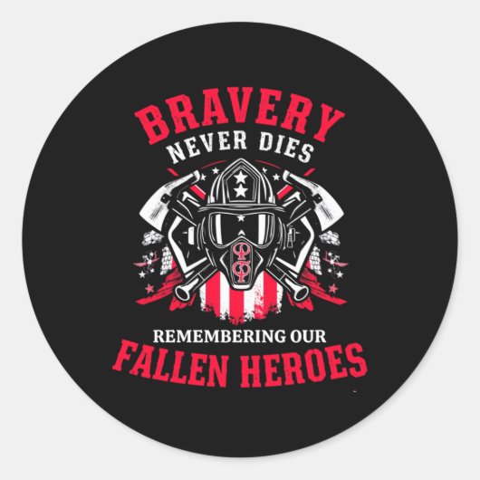 Memorial Day Brandweerman Mannen met lange mouwen Ronde Sticker (Voorkant)