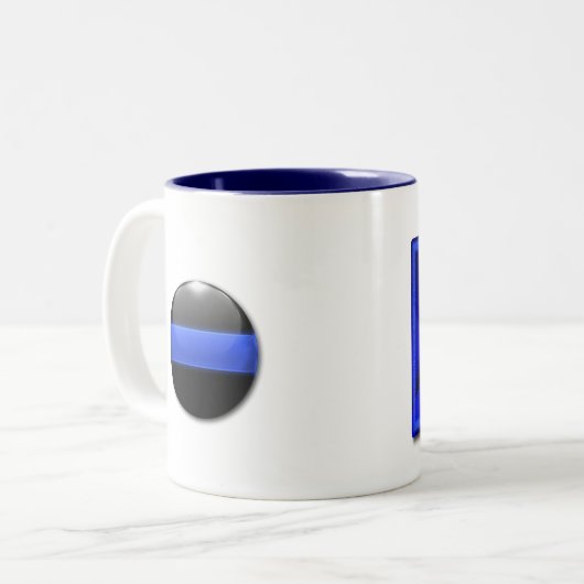 Memorial Day & Button vredesofficieren Tweekleurige Koffiemok (Voorkant links)