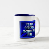 Memorial Day & Button vredesofficieren Tweekleurige Koffiemok (Voorkant rechts)