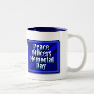 Memorial Day & Button vredesofficieren Tweekleurige Koffiemok