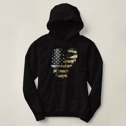 Memorial Day Camo American USA Flag Camouflage 4de Hoodie (Design voorkant)