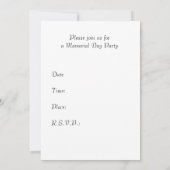 Memorial Day Card Party Invision with Flowers in Kaart (Achterkant)