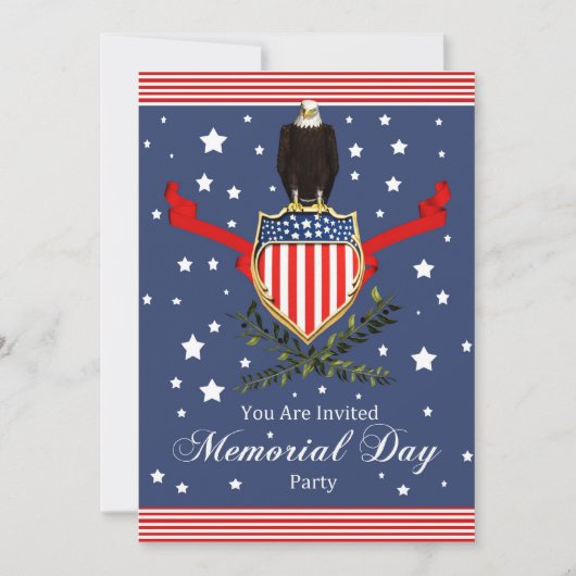 Memorial Day Card Party - Uitnodiging voor een ged (Voorkant)