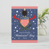 Memorial Day Card Party - Uitnodiging voor een ged (Staand voorkant)