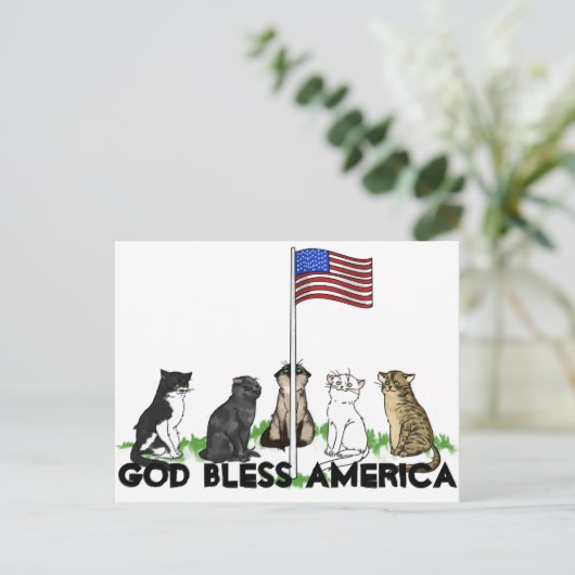 Memorial Day Cat Briefkaart (Staand voorkant)