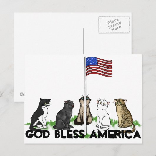 Memorial Day Cat Briefkaart (Voorkant / Achterkant)