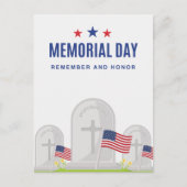 Memorial Day Cemetery Scene met vlaggen Briefkaart (Voorkant)