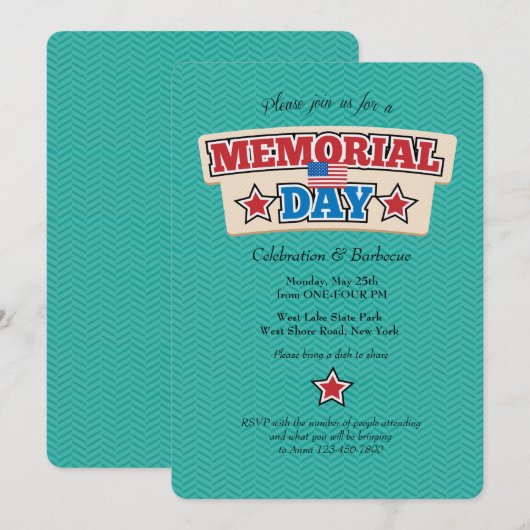 Memorial Day Chevron Kaart (Voorkant / Achterkant)