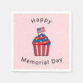 Memorial Day Cute American Cupcake Paper Servet (Voorkant)