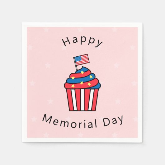Memorial Day Cute American Cupcake Paper Servet (Voorkant)