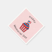 Memorial Day Cute American Cupcake Paper Servet (Hoek)