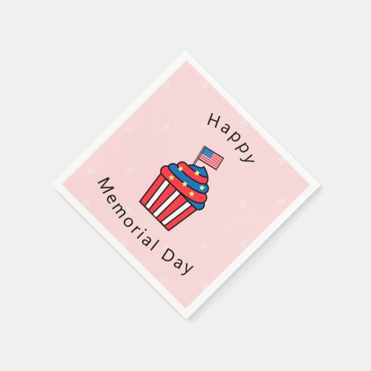 Memorial Day Cute American Cupcake Paper Servet (Hoek)