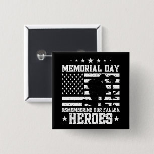 Memorial Day Design Veterans Day (Verenigde State Vierkante Button 5,1 Cm