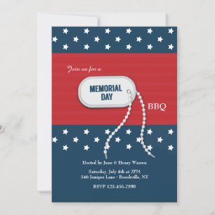 Memorial Day Dog Label Invitation Kaart