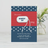 Memorial Day Dog Label Invitation Kaart (Staand voorkant)