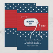 Memorial Day Dog Label Invitation Kaart (Voorkant / Achterkant)