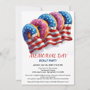 Memorial Day Donut Party Uitnodiging