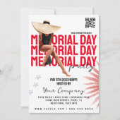 Memorial Day Event Girly Patriotic Party Flyers Kaart (Voorkant)