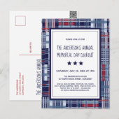 Memorial Day Event Patriotic Invitation Briefkaart (Voorkant / Achterkant)